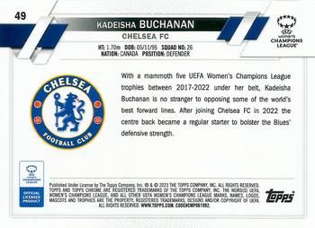 2022-23 Topps Chrome UEFA Women's Champions League #49 Kadeisha Buchanan Back