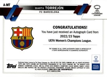 2022-23 Topps Chrome UEFA Women's Champions League - Chrome Autographs #A-MT Marta Torrejón Back