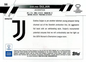2022-23 Topps Chrome UEFA Women's Champions League - Refractor #56 Evelina Duljan Back