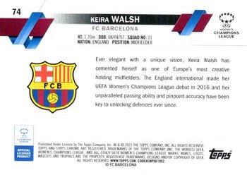 2022-23 Topps Chrome UEFA Women's Champions League - Pulsar Refractor #74 Keira Walsh Back