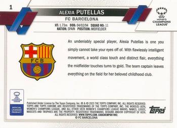 2022-23 Topps Chrome UEFA Women's Champions League - Aqua Prism Refractor #1 Alexia Putellas Back