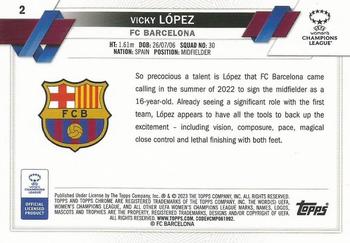 2022-23 Topps Chrome UEFA Women's Champions League - Aqua Prism Refractor #2 Vicky López Back
