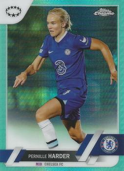 2022-23 Topps Chrome UEFA Women's Champions League - Aqua Prism Refractor #55 Pernille Harder Front