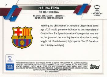 2022-23 Topps Chrome UEFA Women's Champions League - Purple Pulsar Refractor #7 Clàudia Pina Back