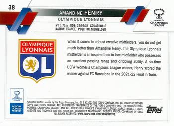 2022-23 Topps Chrome UEFA Women's Champions League - Pink Prism Refractor #38 Amandine Henry Back