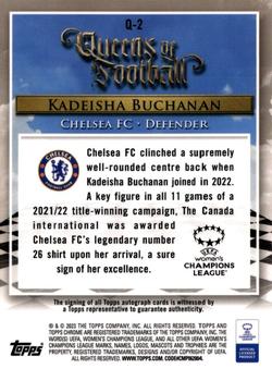 2022-23 Topps Chrome UEFA Women's Champions League - Queens of Football Autographs #Q-2 Kadeisha Buchanan Back
