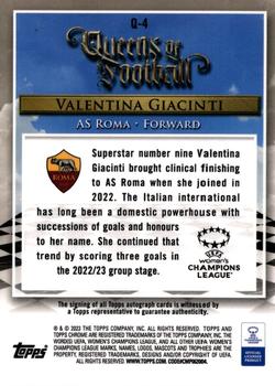 2022-23 Topps Chrome UEFA Women's Champions League - Queens of Football Autographs #Q-4 Valentina Giacinti Back