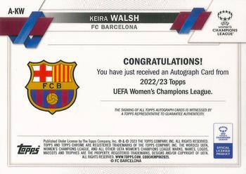 2022-23 Topps Chrome UEFA Women's Champions League - Chrome Autographs Pink Prism Refractor #A-KW Keira Walsh Back