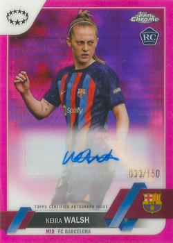 2022-23 Topps Chrome UEFA Women's Champions League - Chrome Autographs Pink Prism Refractor #A-KW Keira Walsh Front