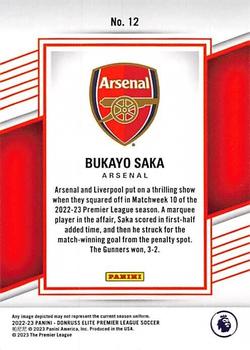 2022-23 Donruss Elite Premier League #12 Bukayo Saka Back