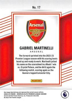 2022-23 Donruss Elite Premier League #17 Gabriel Martinelli Back