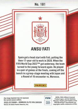 2022-23 Donruss Elite FIFA #181 Ansu Fati Back