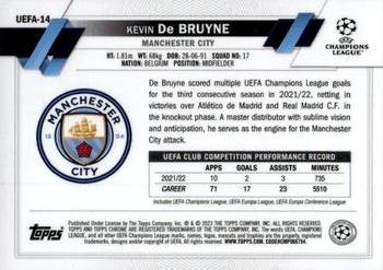 2022-23 Topps Chrome UEFA Club Competitions 2023 NSCC Exclusive - Gold #UEFA-14 Kevin De Bruyne Back