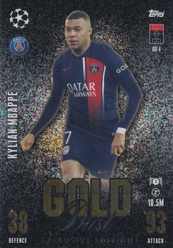 2023-24 Topps Match Attax UEFA Club Competitions - Gold Dust Exclusive Edition #GD4 Kylian Mbappé Front