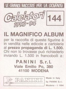 1993-94 Panini Calciatori #144 Thomas Doll Back