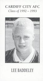 1993 CCFC Cardiff City Class of 1992-1993 #13 Lee Baddeley Front