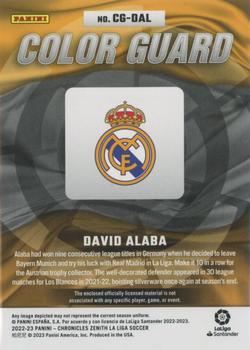2022-23 Panini Chronicles - Zenith Color Guard La Liga #CG-DA David Alaba Back