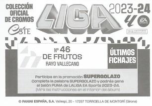 2023-24 Panini Liga Este - Últimos Fichajes & Top Fichaje #46 Jorge de Frutos Back