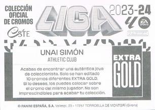 2023-24 Panini Liga Este - Extra Gold #NNO Unai Simón Back