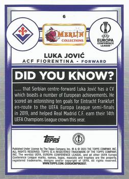 2022-23 Merlin Chrome UEFA Club Competitions #6 Luka Jović Back