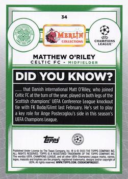 2022-23 Merlin Chrome UEFA Club Competitions #34 Matthew O'Riley Back