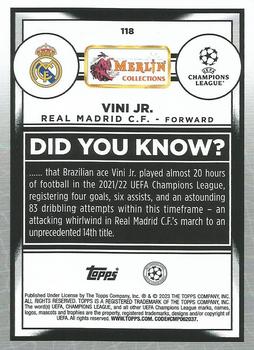 2022-23 Merlin Chrome UEFA Club Competitions #118 Vini Jr. Back