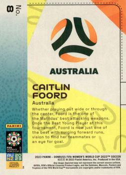 2023 Donruss FIFA Women's World Cup #8 Caitlin Foord Back
