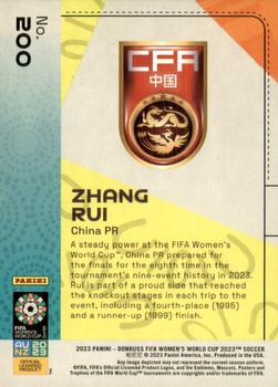 2023 Donruss FIFA Women's World Cup #200 Zhang Rui Back