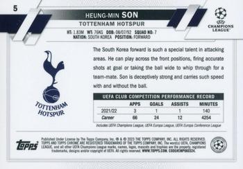 2022-23 Topps Chrome Sapphire Edition UEFA Club Competitions #5 Heung-min Son Back