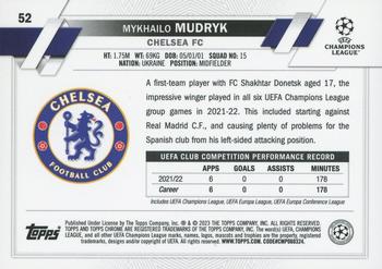 2022-23 Topps Chrome Sapphire Edition UEFA Club Competitions #52 Mykhailo Mudryk Back