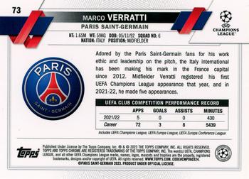 2022-23 Topps Chrome Sapphire Edition UEFA Club Competitions #73 Marco Verratti Back