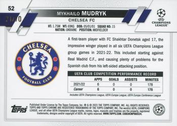 2022-23 Topps Chrome Sapphire Edition UEFA Club Competitions - Green #52 Mykhailo Mudryk Back