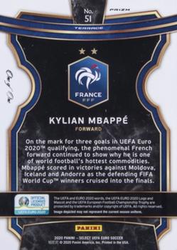 2020 Panini Select UEFA Euro - Black Mosaic Prizm #51 Kylian Mbappe Back