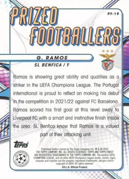 2022-23 Finest UEFA Club Competitions - Prized Footballers #PF-19 Gonçalo Ramos Back