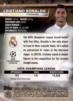 2022-23 Stadium Club Chrome UEFA Club Competitions #7 Cristiano Ronaldo Back
