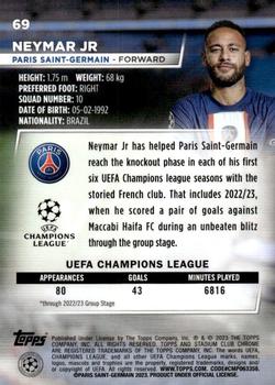 2022-23 Stadium Club Chrome UEFA Club Competitions #69 Neymar Jr Back