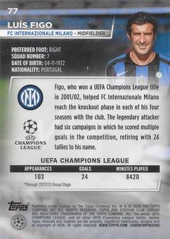 2022-23 Stadium Club Chrome UEFA Club Competitions #77 Luís Figo Back