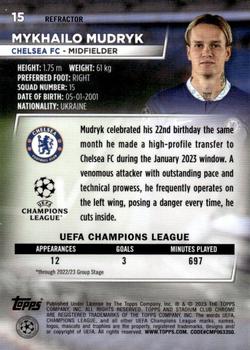 2022-23 Stadium Club Chrome UEFA Club Competitions - Refractor #15 Mykhailo Mudryk Back