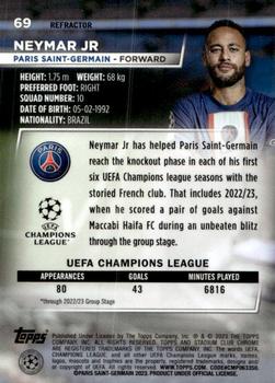 2022-23 Stadium Club Chrome UEFA Club Competitions - Refractor #69 Neymar Jr Back
