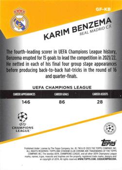 2022-23 Stadium Club Chrome UEFA Club Competitions - Goal Force #GF-KB Karim Benzema Back