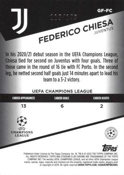 2022-23 Stadium Club Chrome UEFA Club Competitions - Goal Force Prism Refractor #GF-FC Federico Chiesa Back