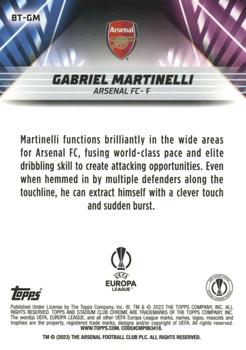 2022-23 Stadium Club Chrome UEFA Club Competitions - Beam Team #BT-GM Gabriel Martinelli Back