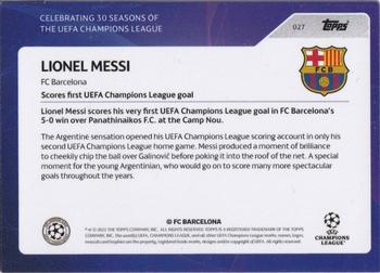 2022 Topps UEFA Champions League 30 Seasons Celebration - Purple Foil #027 Lionel Messi Back