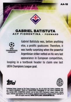 2022-23 Merlin Chrome UEFA Club Competitions - Ageless Alchemy #AA-18 Gabriel Batistuta Back