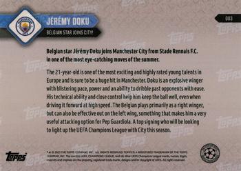 2023-24 Topps Now UEFA Champions League #003 Jérémy Doku Back
