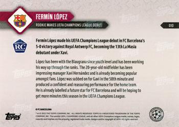 2023-24 Topps Now UEFA Champions League #010 Fermín López Back