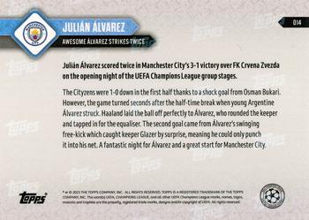 2023-24 Topps Now UEFA Champions League #014 Julián Álvarez Back