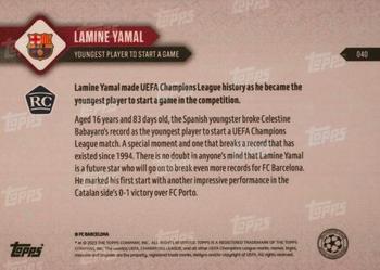2023-24 Topps Now UEFA Champions League #040 Lamine Yamal Back