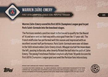 2023-24 Topps Now UEFA Champions League #085 Warren Zaïre-Emery Back