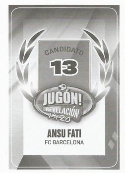2019-20 Panini LaLiga Santander Este Stickers - Premios Jugon #13 Ansu Fati Back